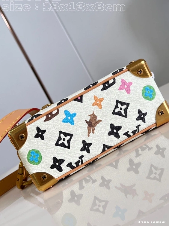 Official oldcobbler MINI LOUIS TRUNK-18.5*13*8cm SOFT VUITTON 0812